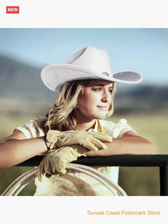 Felt Cowboy Hat Shapeable Wide Brim Western Cattleman Adult Unisex Adjustable main image 6